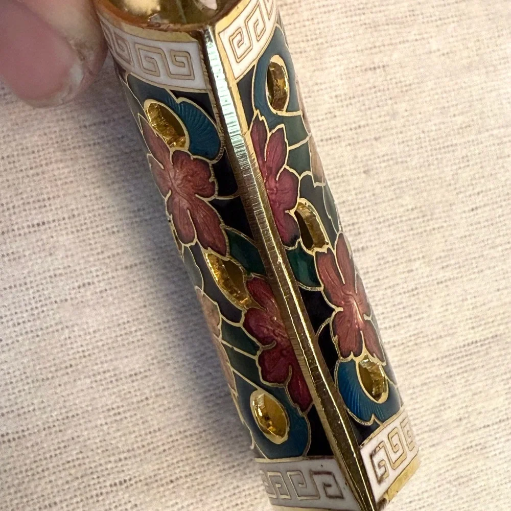 Multicolor Floral Cloisonné Collar Scarf Slide